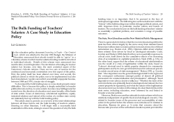 The Bulk Funding of Teachers Salaries: A Case Study in Education