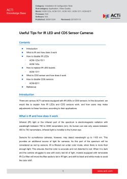 Useful Tips for IR LED and CDS Sensor Cameras