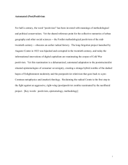 Automated (Post)Positivism For half a century, the word &ldquo;positivism