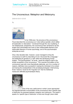 The Unconscious: Metaphor and Metonymy