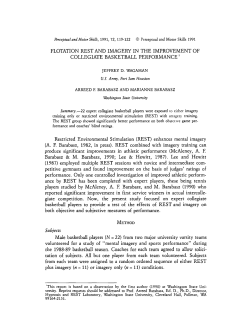 FLOTATION REST AND IMAGERY IN THE IMPROVEMENT OF