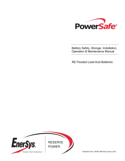 Battery Safety, Storage, Installation, Operation
