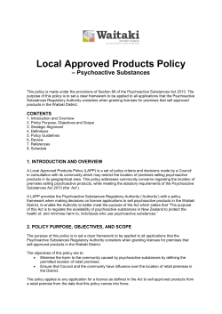 Local Approved Products Policy