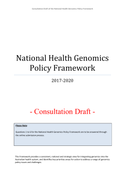 National Health Genomics Policy Framework