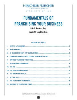 Fundamentals of Franchising Your Business