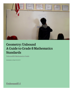 Geometry: Unbound A Guide to Grade 8 Mathematics Standards