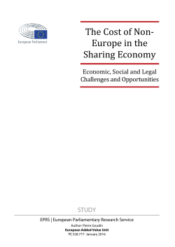 The Cost of Non- Europe in the Sharing Economy