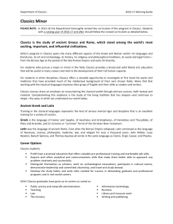 Classics Minor Guide - Grand Valley State University