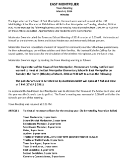2014 Town Meeting Minutes
