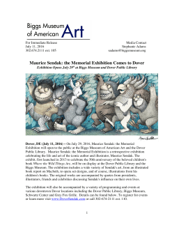 July 11, 2016 Maurice Sendak: the Memorial Exhibition Comes to