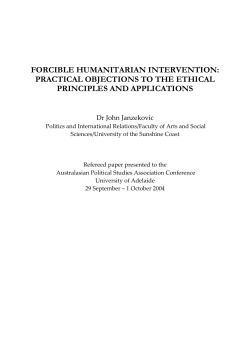 forcible humanitarian intervention: practical objections to the ethical
