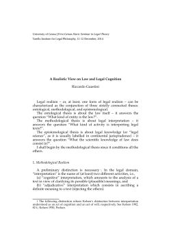 A Realistic View on Law and Legal Cognition