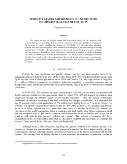Fertility levels and trends in countries with intermediate levels of fertility