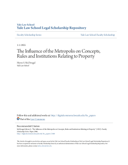 The Influence of the Metropolis on Concepts, Rules and Institutions