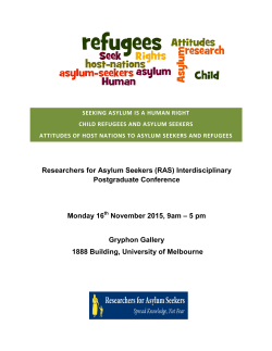 the 2015 Program - Researchers for Asylum Seekers