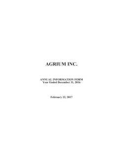 2016 Annual Information Form