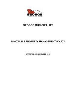 Immovable Property Management Policy