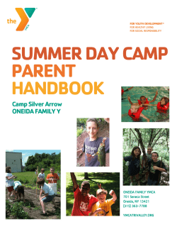 SUMMER DAY CAMP PARENT HANDBOOK Camp Silver Arrow