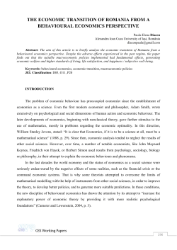 the economic transition of romania from a behavioural economics