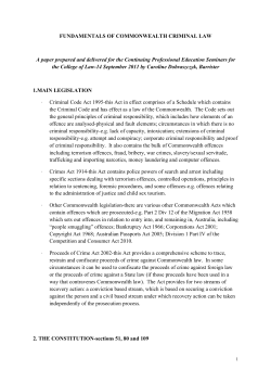 Fundamentals of Commonwealth Criminal Law
