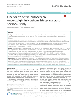 One-fourth of the prisoners are underweight in Northern Ethiopia: a