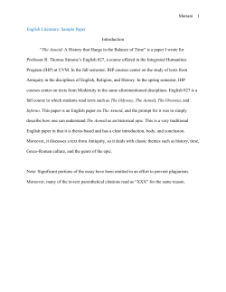 Mariani 1 English Literature: Sample Paper Introduction &ldquo;The Aeneid