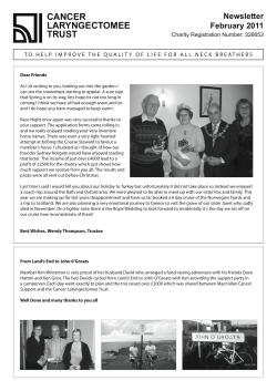 February 11 - Cancer Laryngectomee Trust