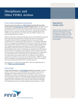 October 2014 Disciplinary Actions