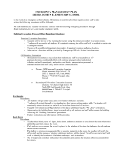 School Emergency Plan - Sierra Bonita Elementary