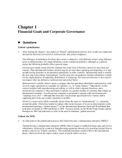 Chapter 1 Financial Goals and Corporate Governance