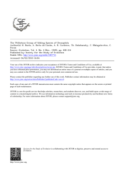 The Willistoni Group of Sibling Species of Drosophila