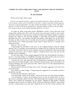 FINDING MY TEEN NARRATOR`S VOICE: THE OPENING LINES OF