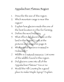 Appalachian Plateau Region 1. Describe the size of this region. 2