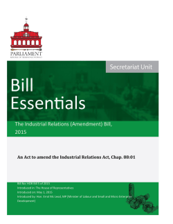 Bill Essentials - Trinidad and Tobago Parliament