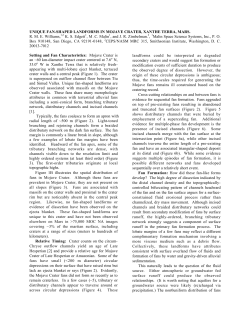 UNIQUE FAN-SHAPED LANDFORMS IN MOJAVE CRATER