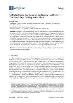 Catholic Social Teaching on Building a Just Society: The Need for a