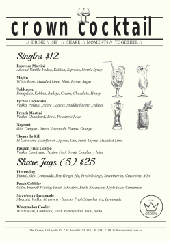 Singles $12 Share Jugs (5) $25