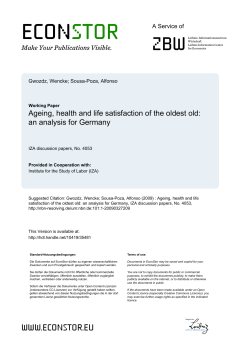 Ageing, Health and Life Satisfaction of the Oldest Old: An