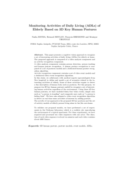 Monitoring Activities of Daily Living (ADLs)