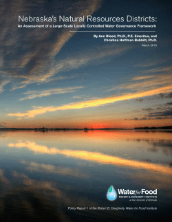 Nebraska`s Natural Resources Districts: