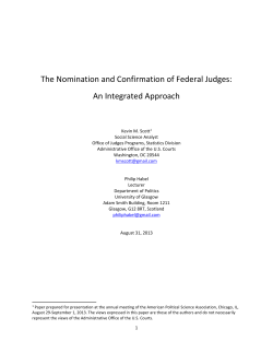The Nomination and Confirmation of Federal Judges