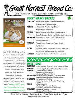 Lucky march Breads - Great Harvest Bread Waite Park, MN