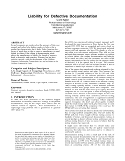 Liability for Defective Documentation