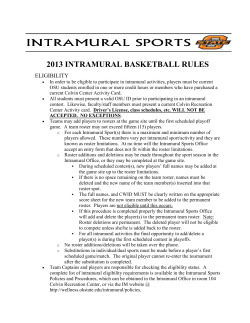 2013 INTRAMURAL BASKETBALL RULES