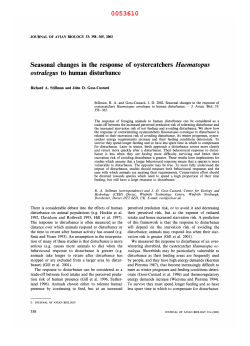 Seasonal Changes in the Response of Oystercatchers Haematopus