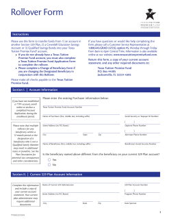 Rollover Form - Texas Tuition Promise Fund
