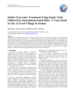 Onsite Greywater Treatment Using Septic Tank Followed by