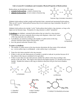Cycloalkanes and Aromatics