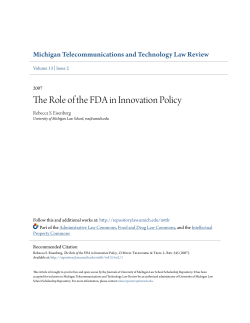 The Role of the FDA in Innovation Policy