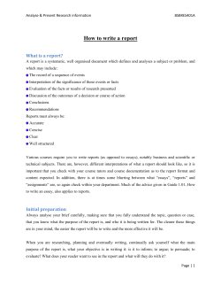 How to write a report